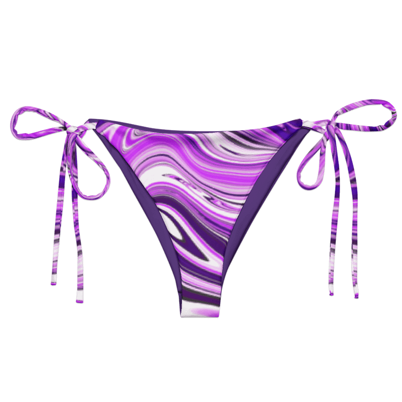 String Bikini Bottom - Purple Digital Fluid Art product image (1)