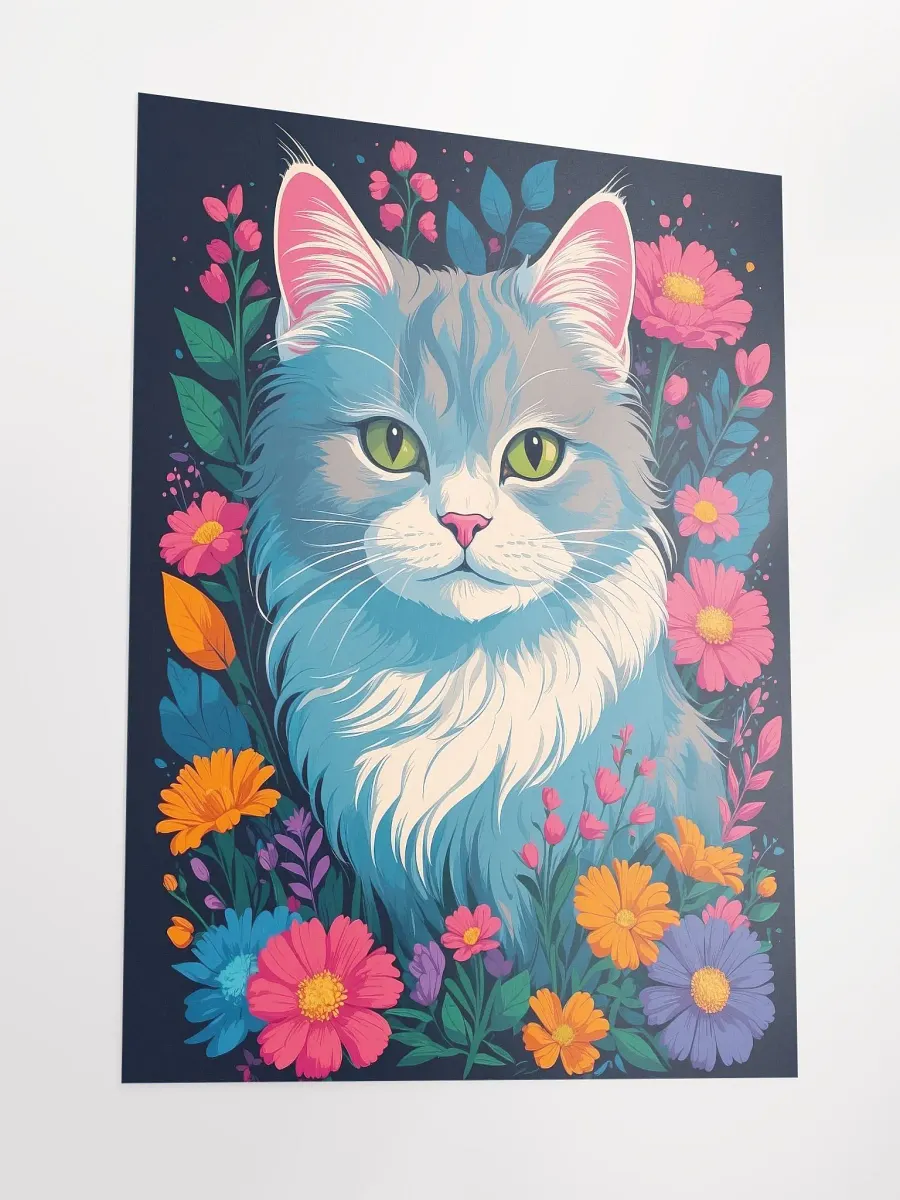 Flower Cat v1 - Poster - Medium Size 18x24 Inches product image (3)
