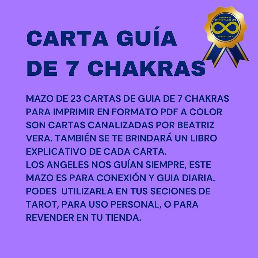 Cartas guía de los siete chacras + libro explicativo (para imprimir) product image (3)