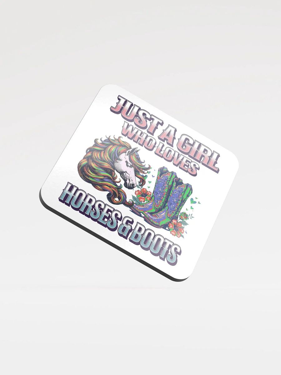 Just A Girl Who Loves Horses and Boots Illustrated Cork Coaster product image (1)