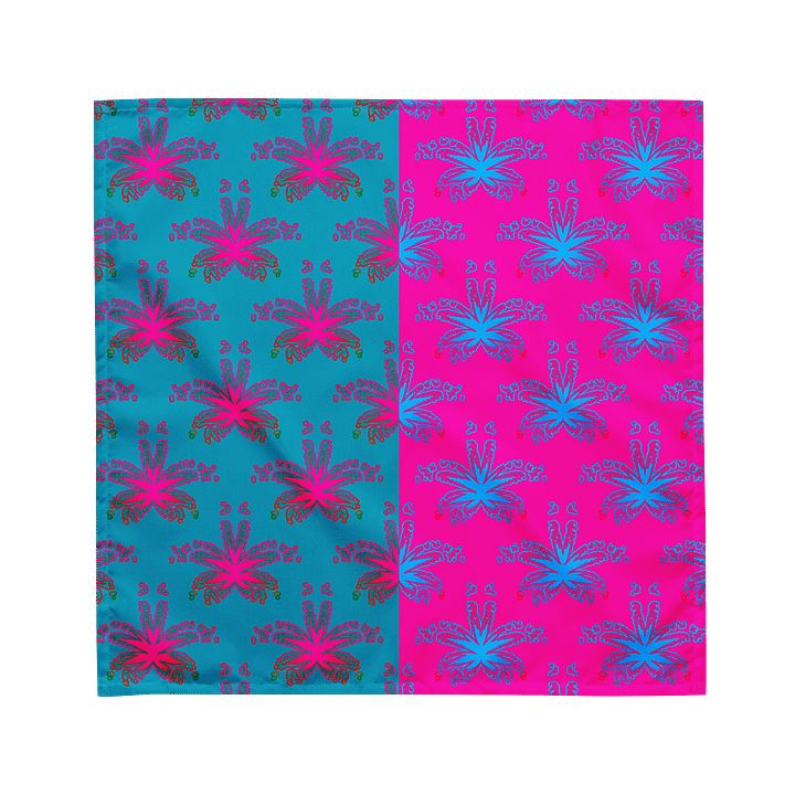 420 Summertime Stoner Cannabis Bandana, Cotton Candy Color Circus Style Accessory, Pot Leaf Festival Fashion, Weird Reefer Weed Ganja Art product image (1)