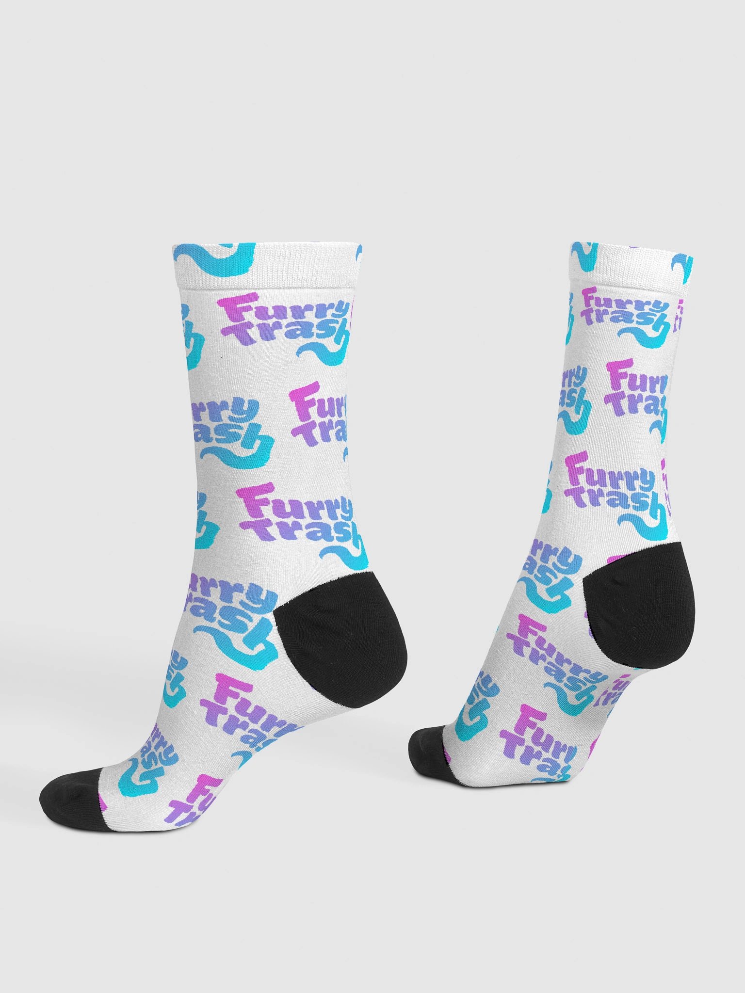 Furry Trash Socks – Bubble Logo (Twilight Gradient) product image (4)