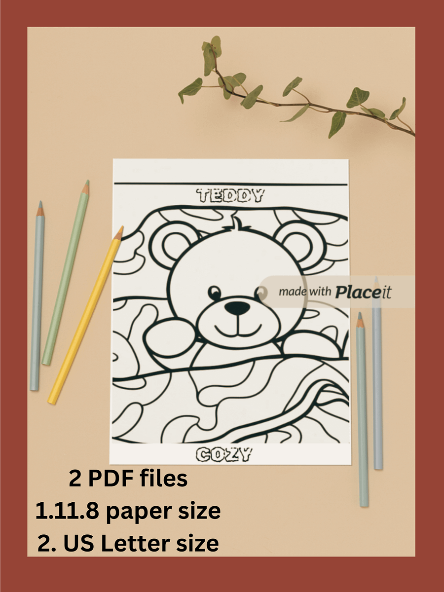Free Printing Teddy Coloring page product image (3)