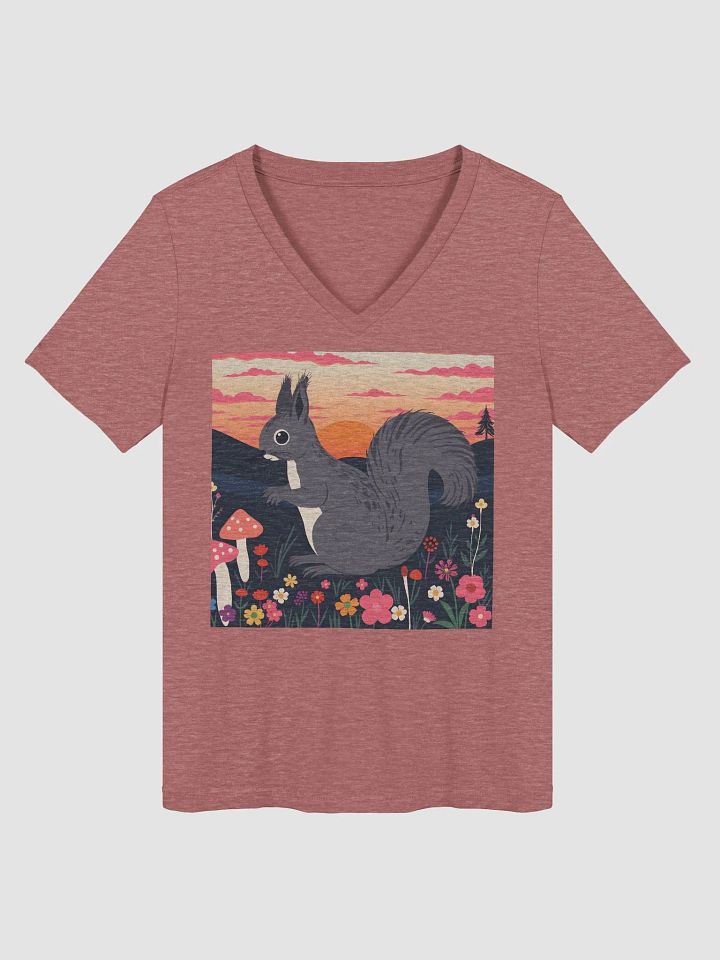 Sunset Squirrel Women's Relaxed V-Neck Tee product image (1)