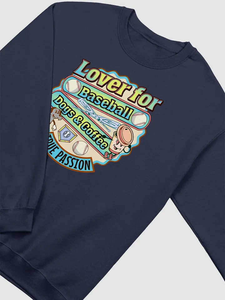 Lover For Baseball Dogs And Coffee Crewneck Sweatshirt product image (14)