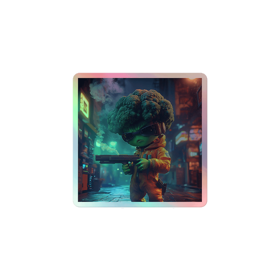 holographic brocc's smoking gun stickers product image (1)