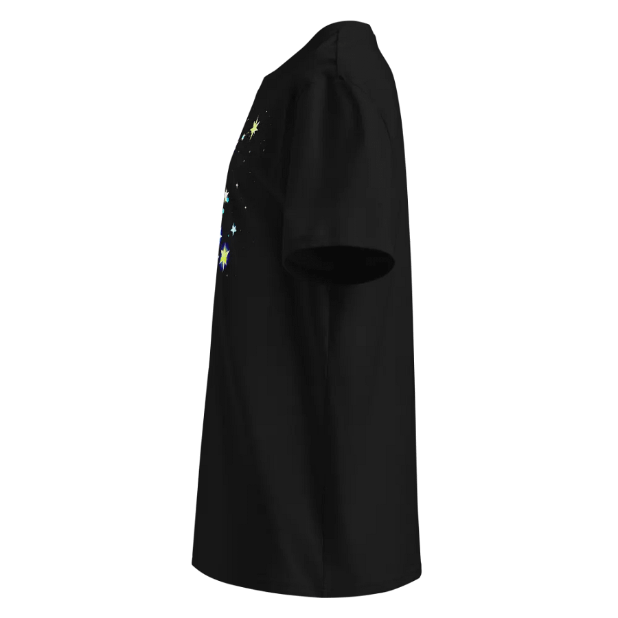 Colorful Aquarius Constellation Black Tee product image (2)