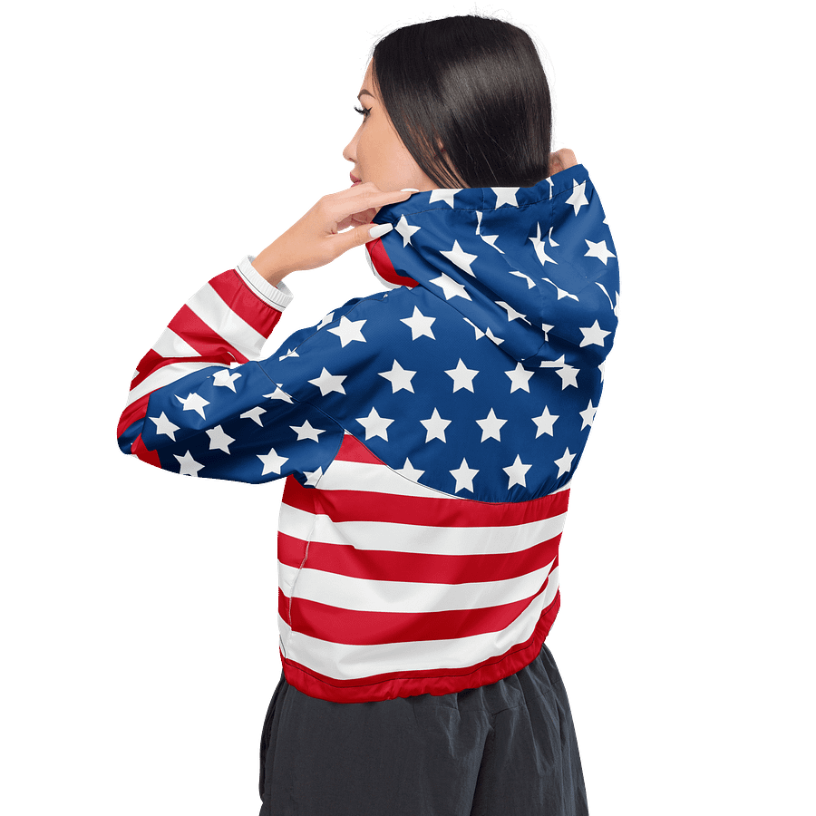 Starry Stripes Women's Cropped Windbreaker product image (5)