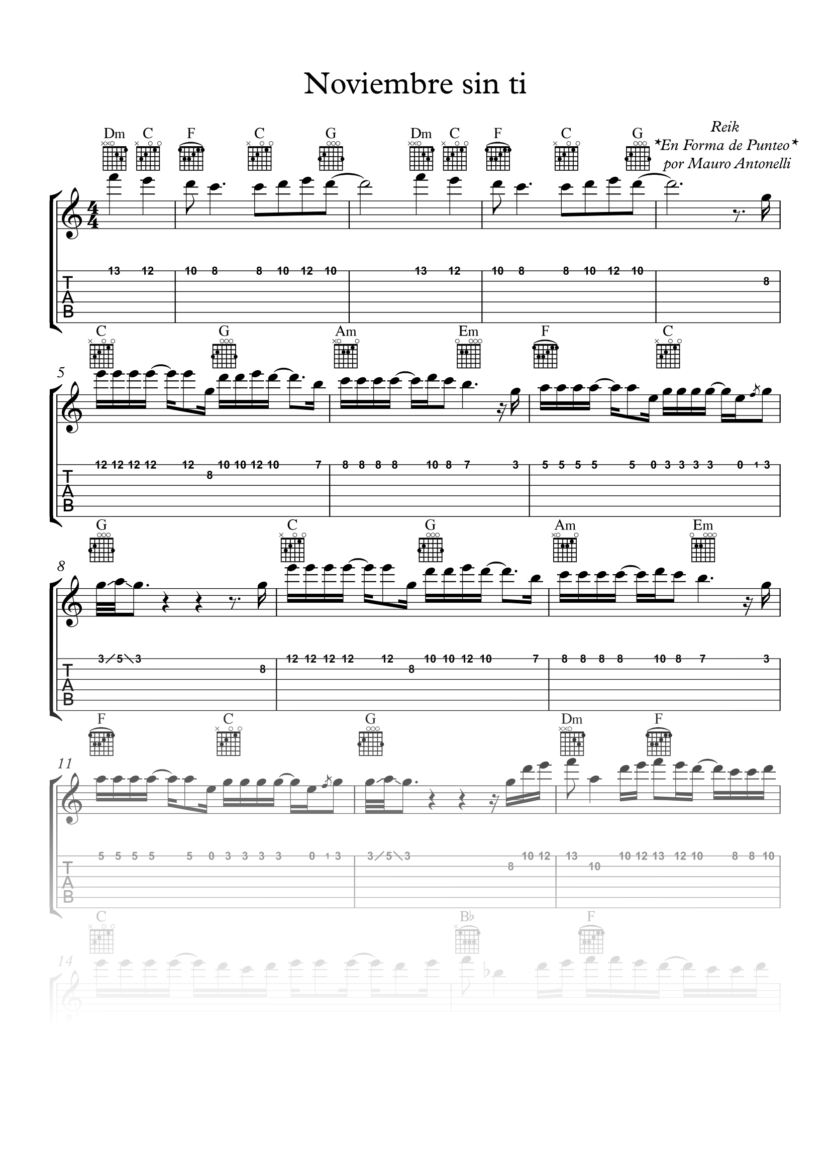 Noviembre sin ti - Partitura + Tab + Acordes + Pista product image (1)