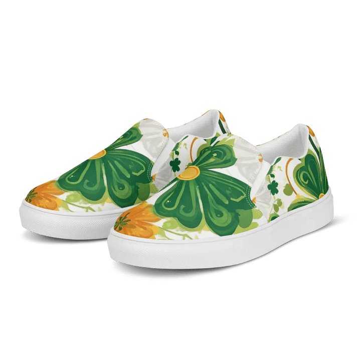 Whimsical Boho Spring Floral Slip On Canvas Shoes product image (2)