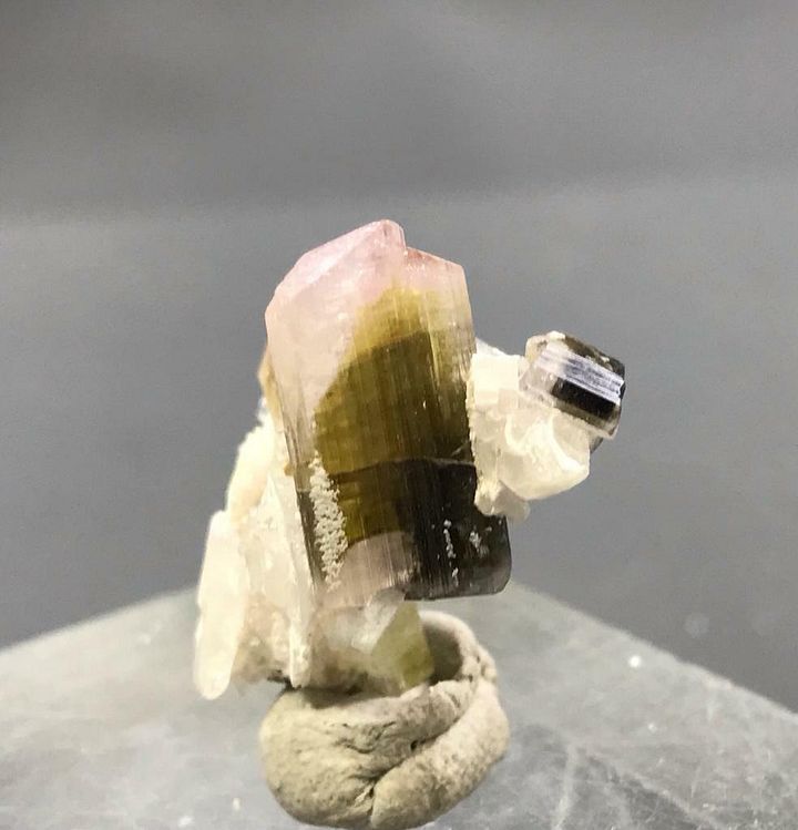 BI-COLOR PINK TOP TOURMALINE COMBINED WITH FELDSPAR NATURAL SPECIMEN, 4.5 GRAM product image (1)