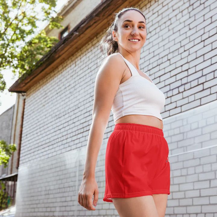 PLAYER 01 Red Stylized Women's Athletic Shorts product image (2)