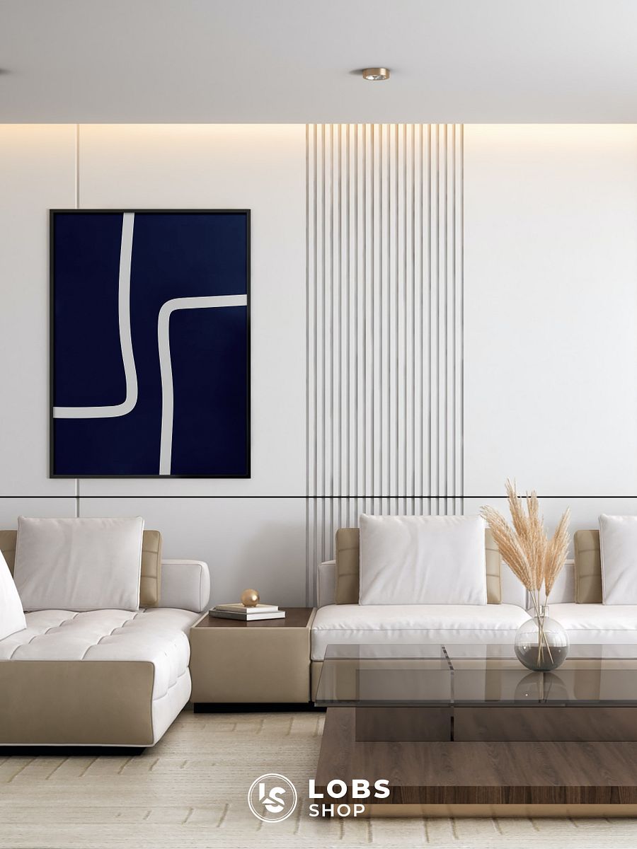 Modern Professionalism Minimalist Lines Printable Wall Art Poster (Navy Blue) product image (3)