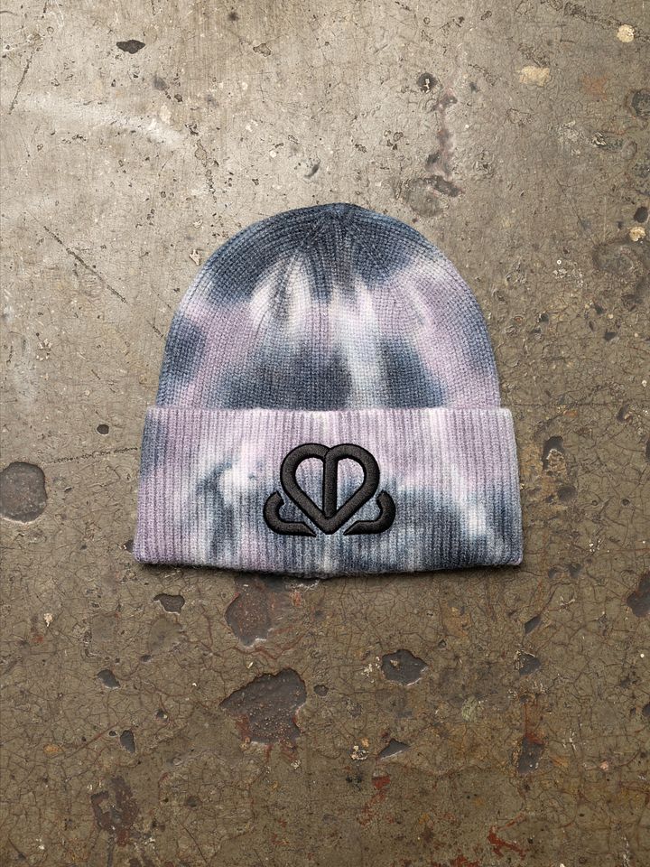 Cotton Candy Tie-Dye Heart Beanie product image (2)