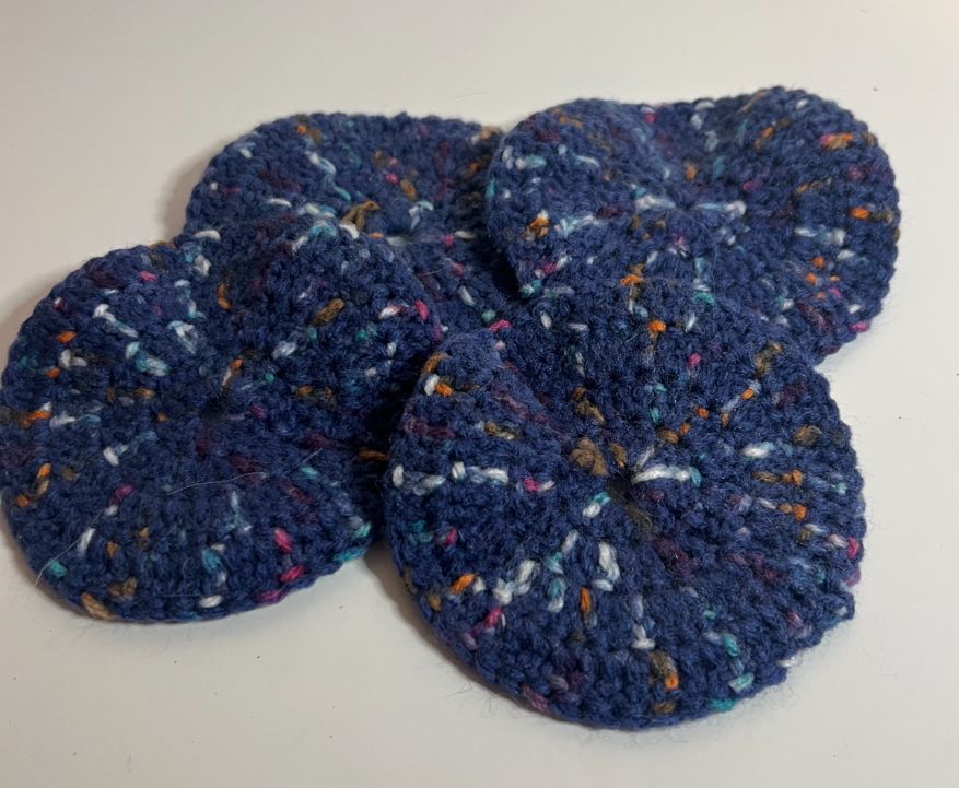 Blue crochet coasters 4 pack product image (1)