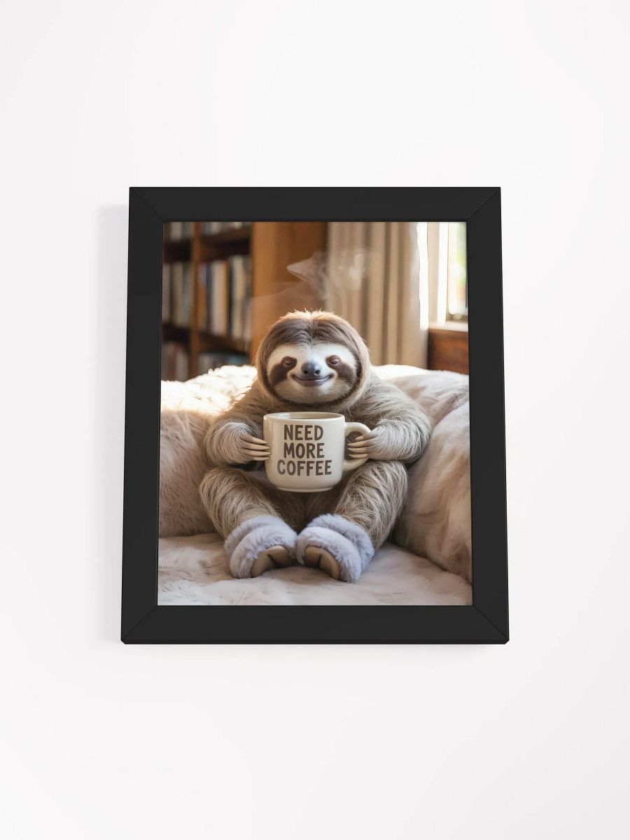 Sloth Coffee Emergency, Framed Poster product image (2)