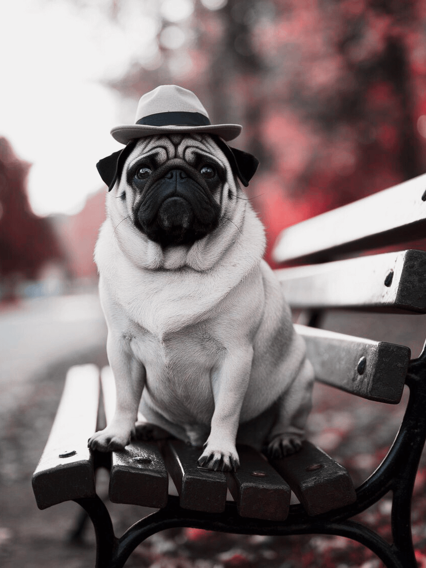 Autumn Pug - Framed Matte Poster product image (1)