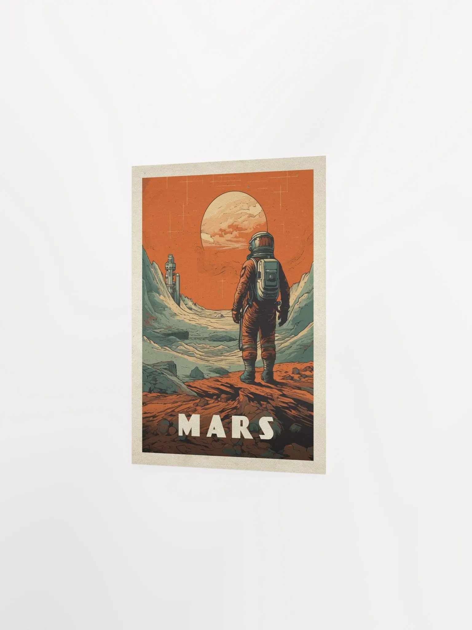 Mars, colony, astronaut — Vintage space poster product image (7)