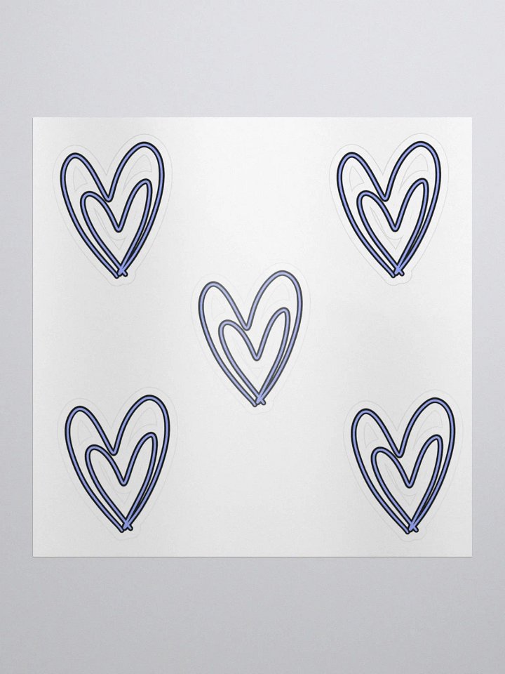 5 Large Double Heart Stickers product image (1)