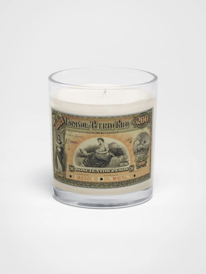 Vela de cera de soja blanca - Papel Moneda Provincial: Puerto Rico, España product image (1)