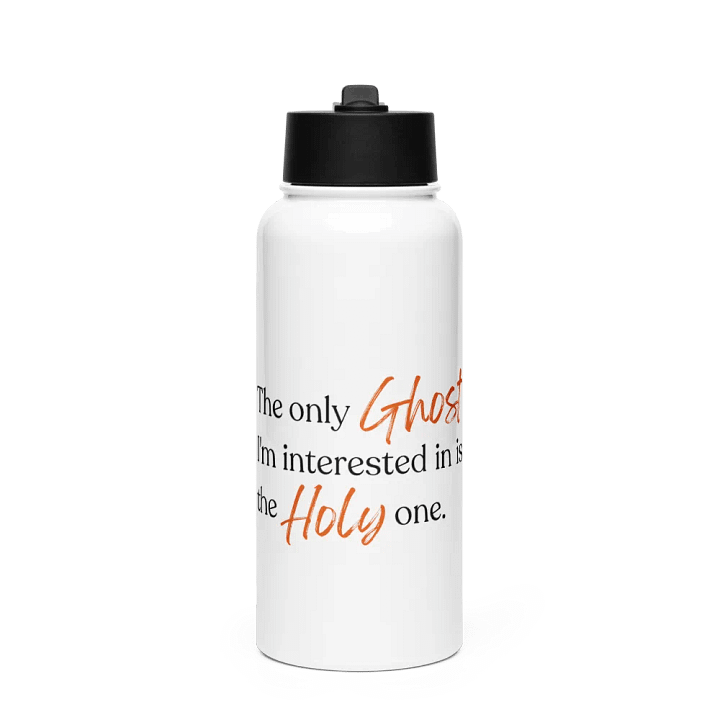 The Holy Ghost Stainless Steel Water Bottle with Straw | Stainless Steel Sipper and Water Bottle | Not Halloween Collection product image (1)