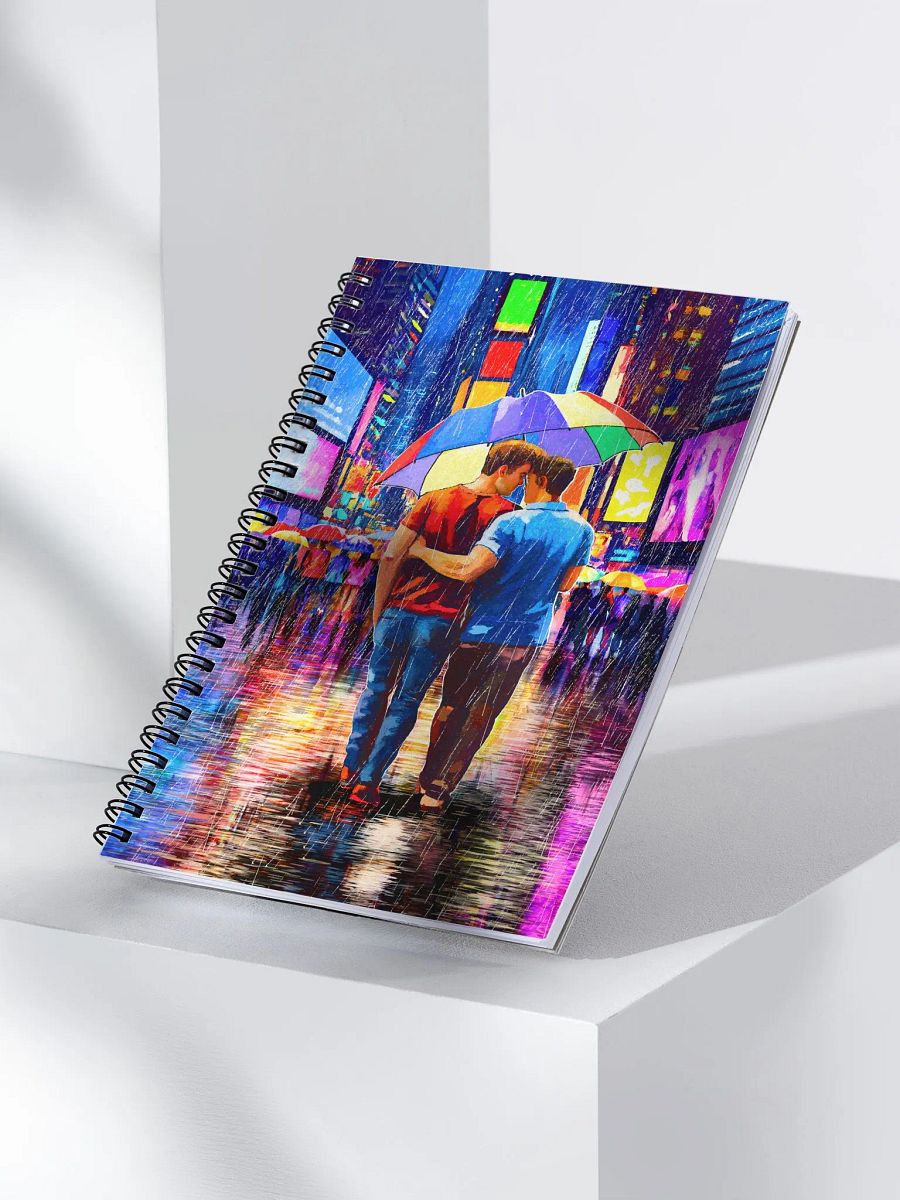 Rain In Times Square - Gay Couple Art Spiral Notebook product image (3)