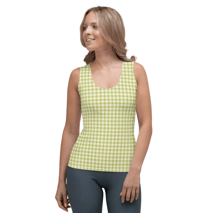 ALL-OVER PRINT LIGHT GREEN VINTAGE PATTERN WOMEN'S TANK TOP product image (1)