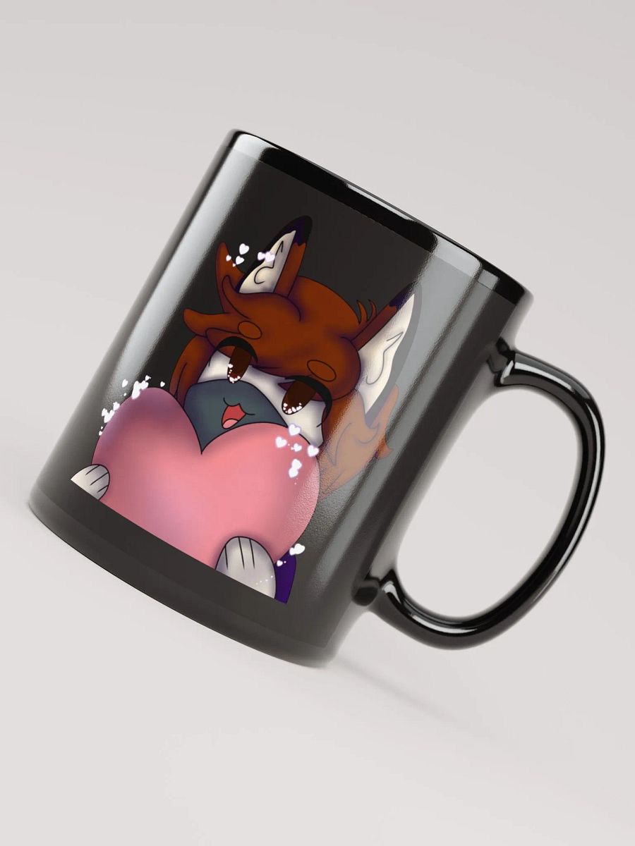 Heart emote black glossy mug product image (8)