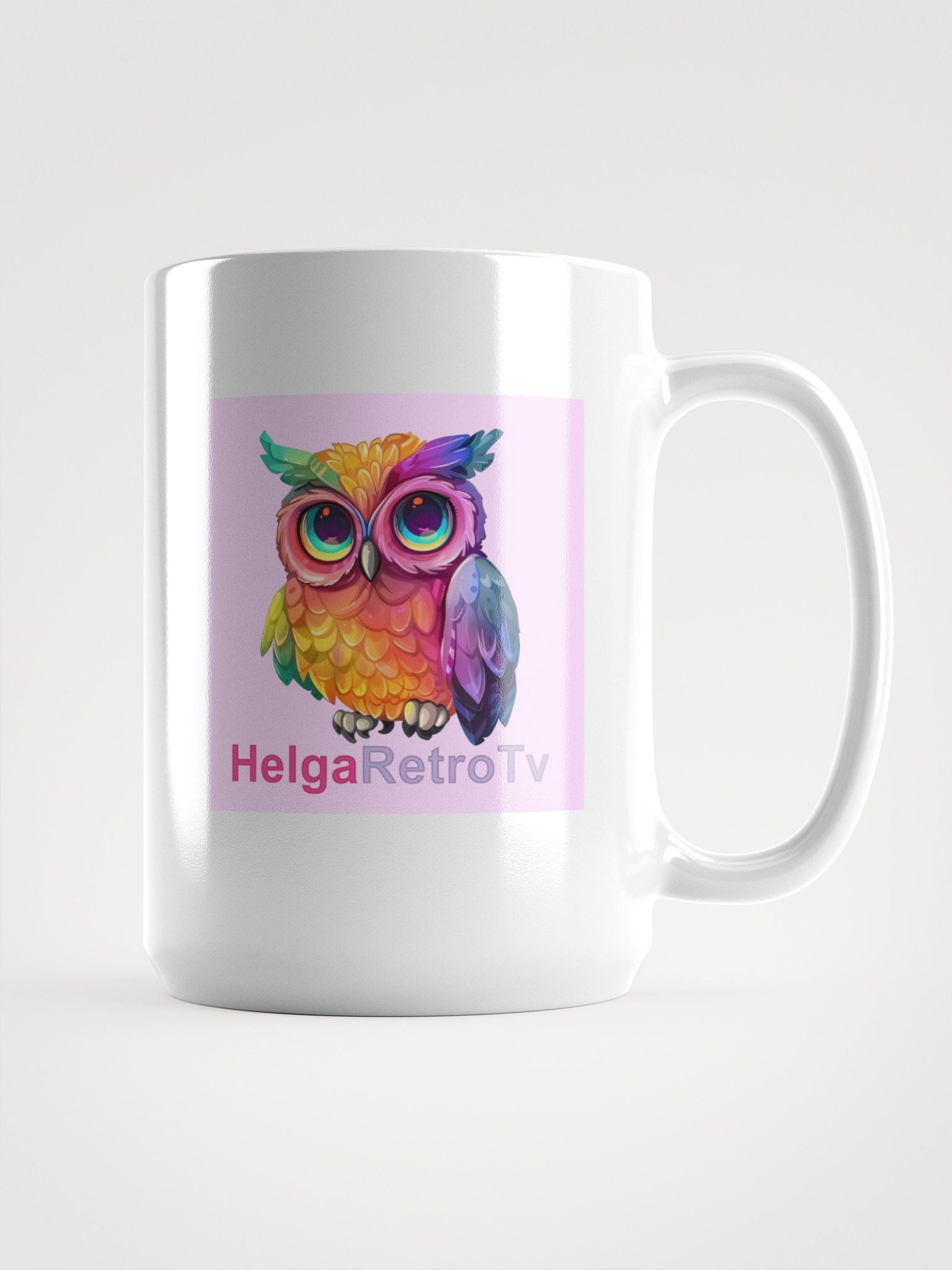 Vibrant Owl Eyes White Glossy Mug product image (1)