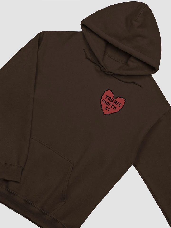 You are worth it pixel heart plus sized hoodie product image (2)