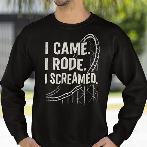 ICYMI: Roller Coaster Sweatshirt, Theme Park Adventure, Thrill Ride Apparel by CoasterCultureInd #RollerCoaster #ThrillRide #...
