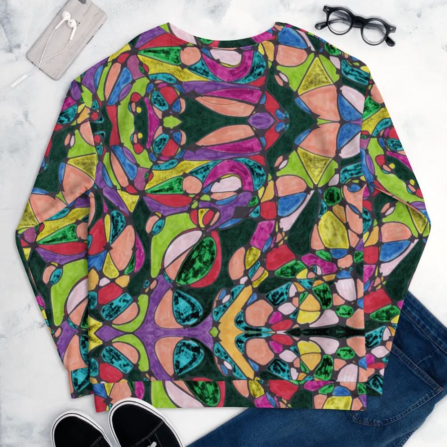 Abstract Colourful Patterned Neurographic Art Unisex Sweatshirt product image (11)