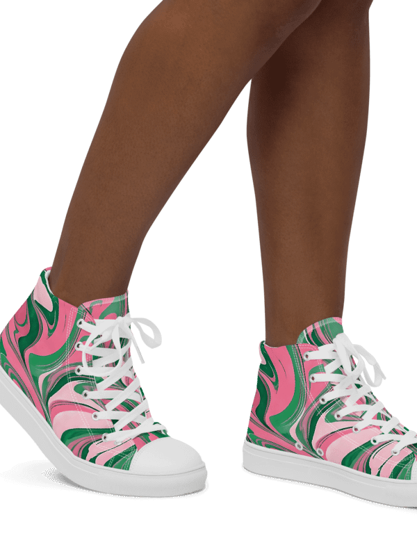 Women's Oh So Pretty Pink & Green Painted High Tops product image (1)