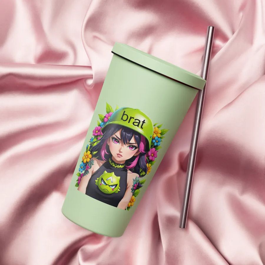 Brat 20 oz Tumbler Cup - Mint - Insulated Tumbler with a Straw v6 product image (4)
