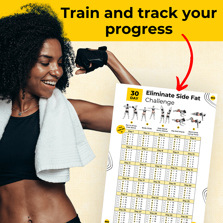 30 Day Eliminate Side Fat Challenge - Printable Workout Tracker product image (2)