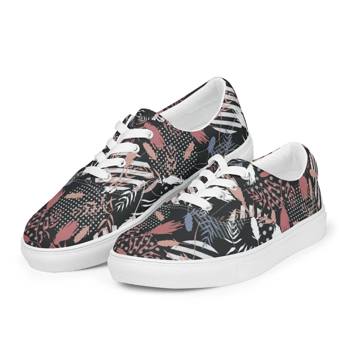 Floral Abstract Bliss Lace-Up Canvas Shoes product image (1)