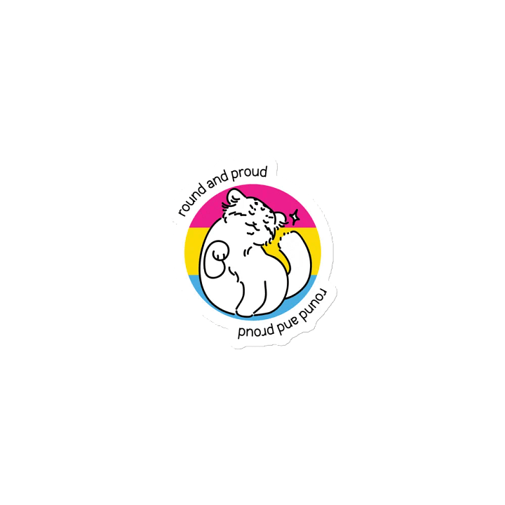 Round and Proud Manul Pansexual Version - Magnet product image (1)