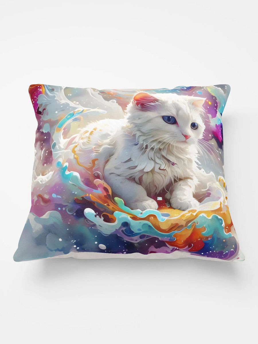 Vibrant Colors and Feline Fantasy Pillow product image (5)