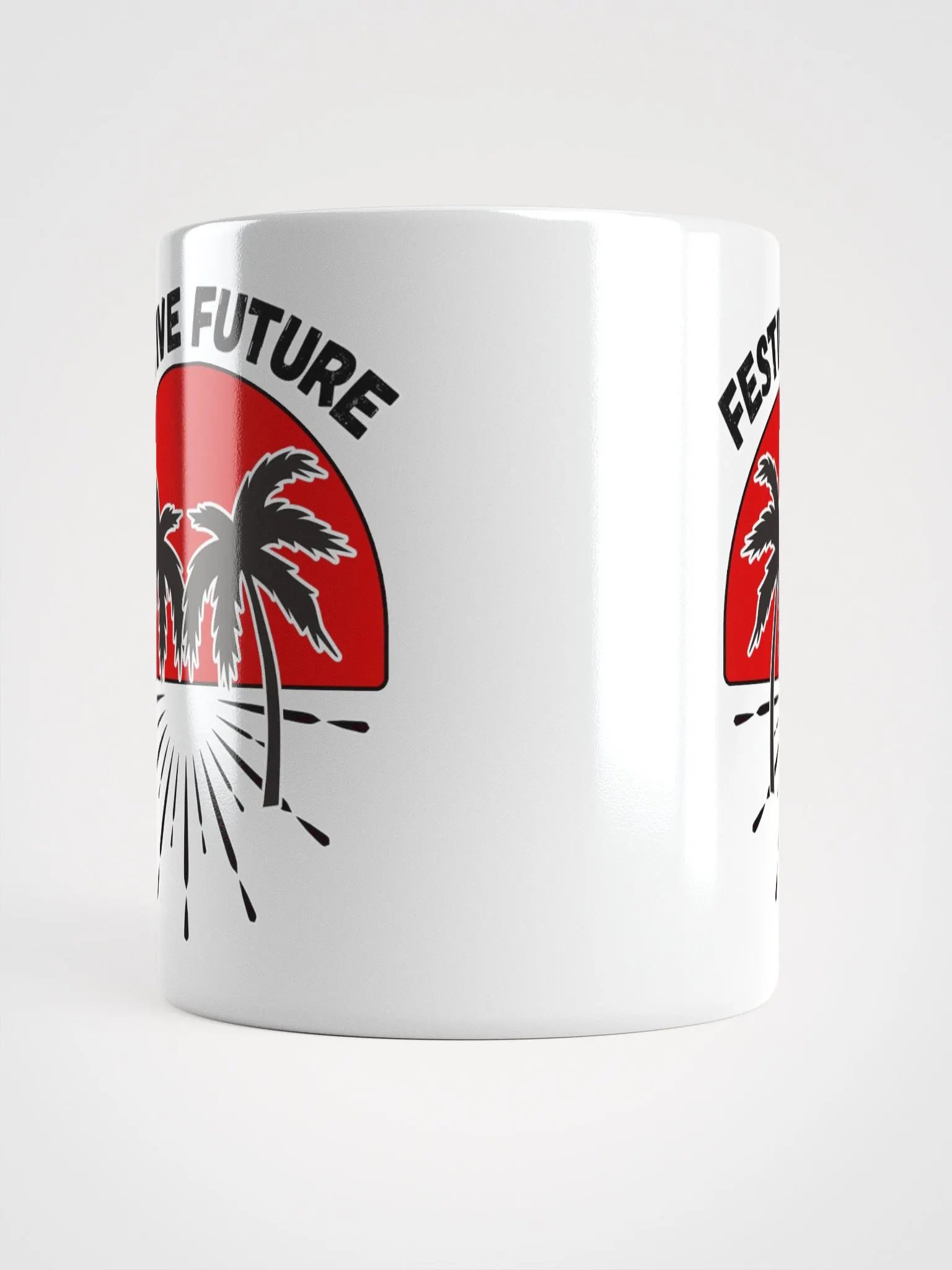 Festive Future - Sunset Beach Scene White Coffee Mug product image (5)