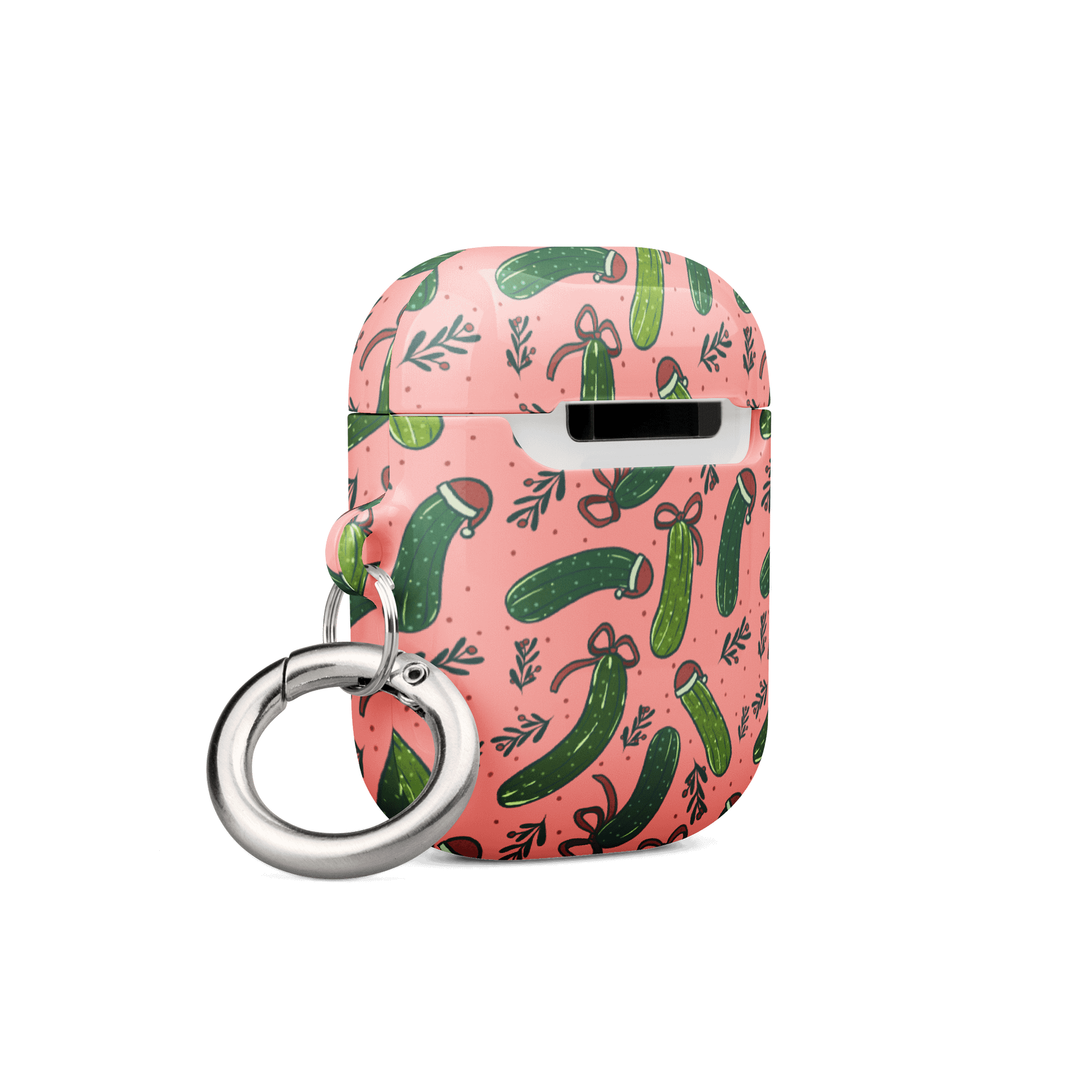 Christmas Pickles Pattern Airpods Case, Pink product image (16)