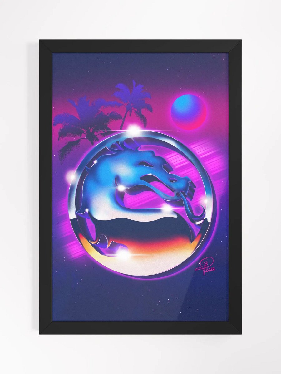 Mortal Kombat Synthwave Vibes Framed 12x18 Art product image (2)