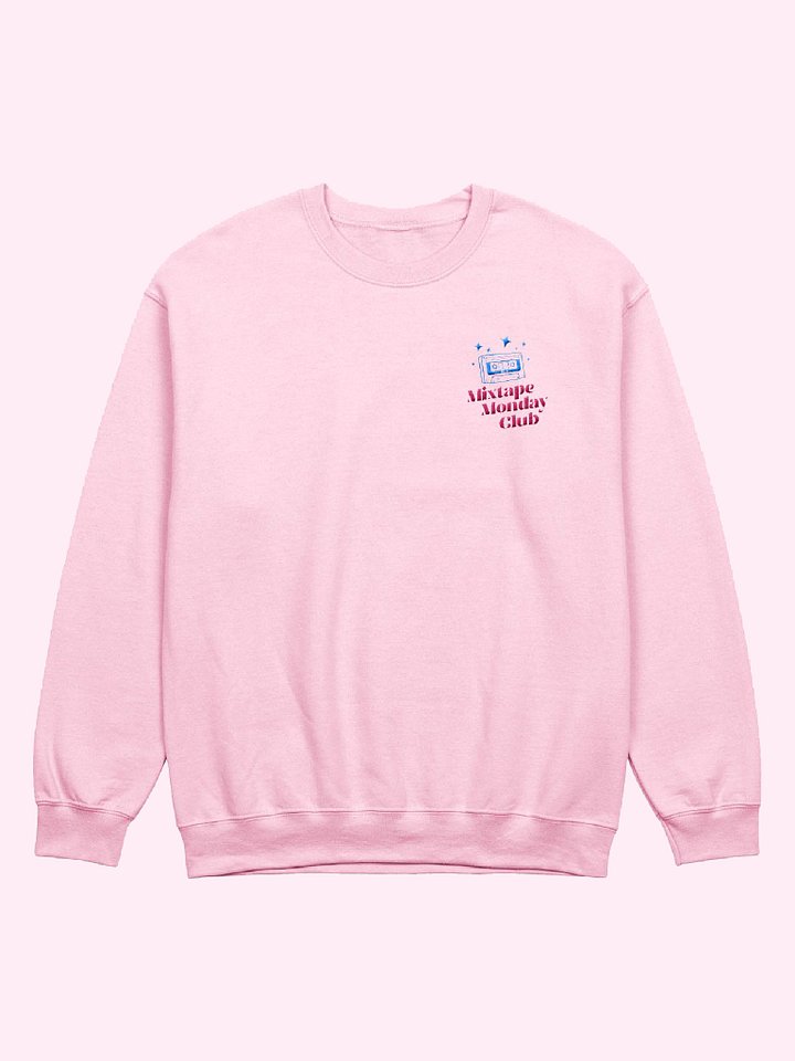 Mixtape Monday Club Embroidered Sweatshirt // Blue & Pink product image (1)