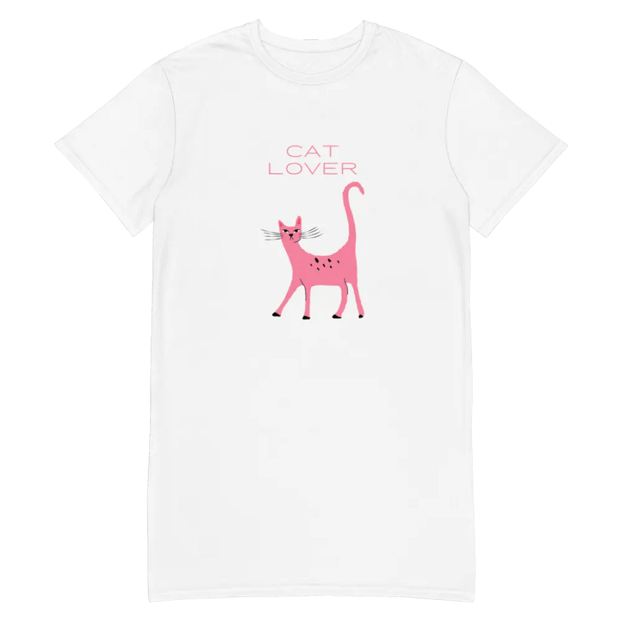 Chic "Cat Lover" All-Over T-Shirt Dress product image (4)