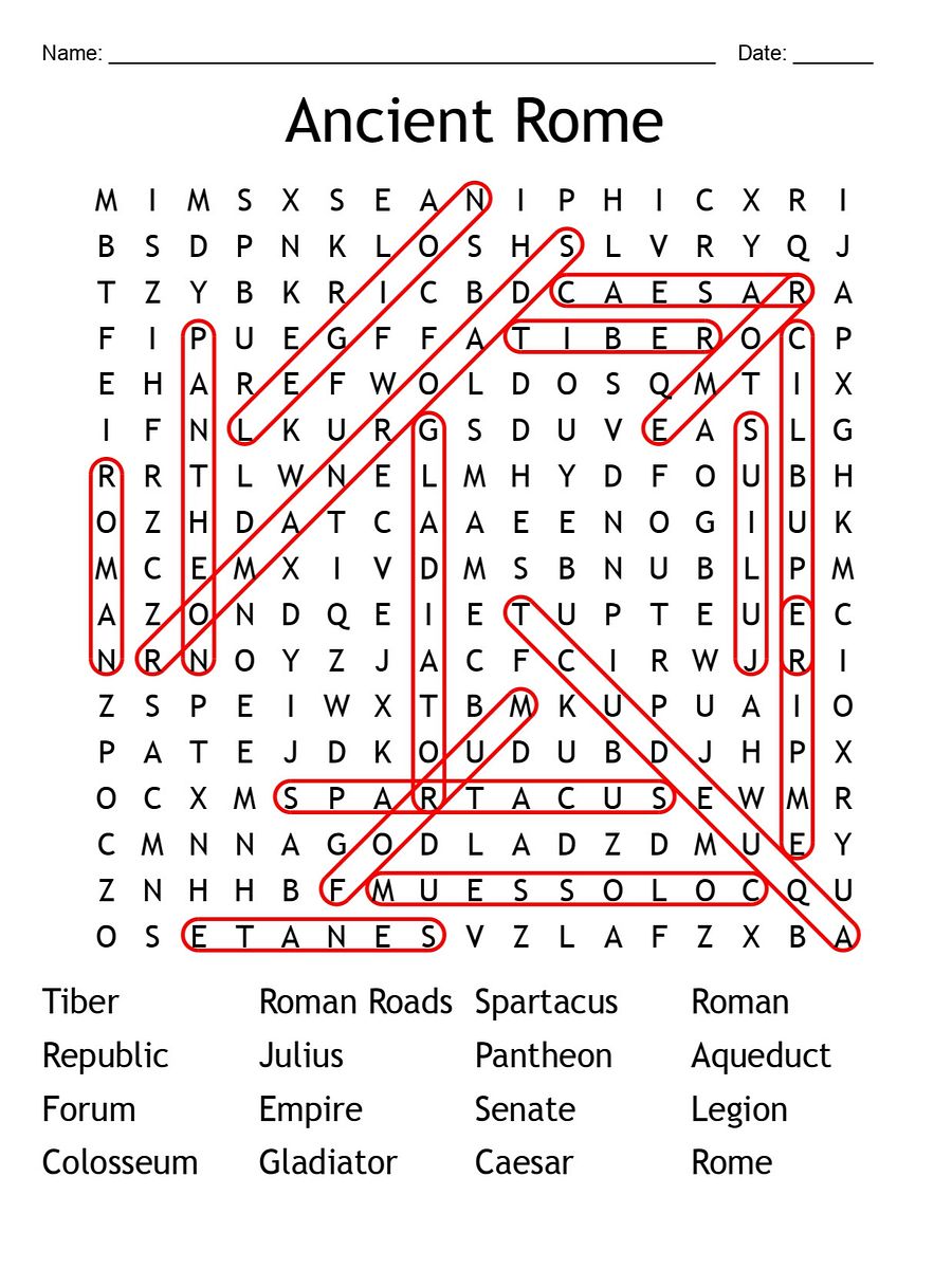 Printable Ancient Rome Word Search product image (2)