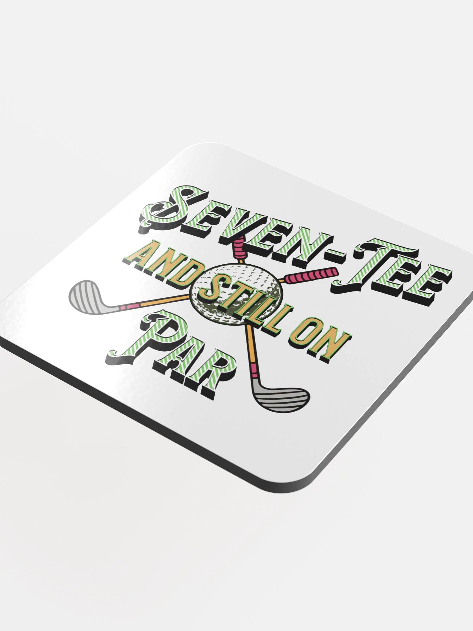 Seven-Tee And Still On Par Golfing Vintage Club Coaster Set product image (1)