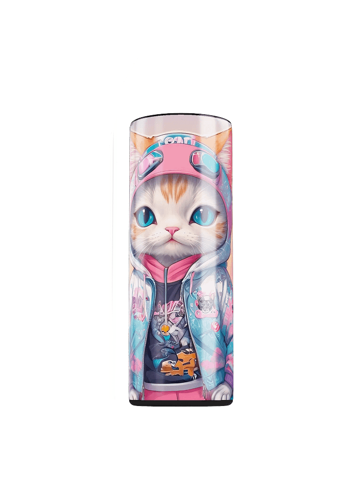Cute City Kitty Cat 20 oz Skinny Stainless Steel Tumbler - v1 product image (1)
