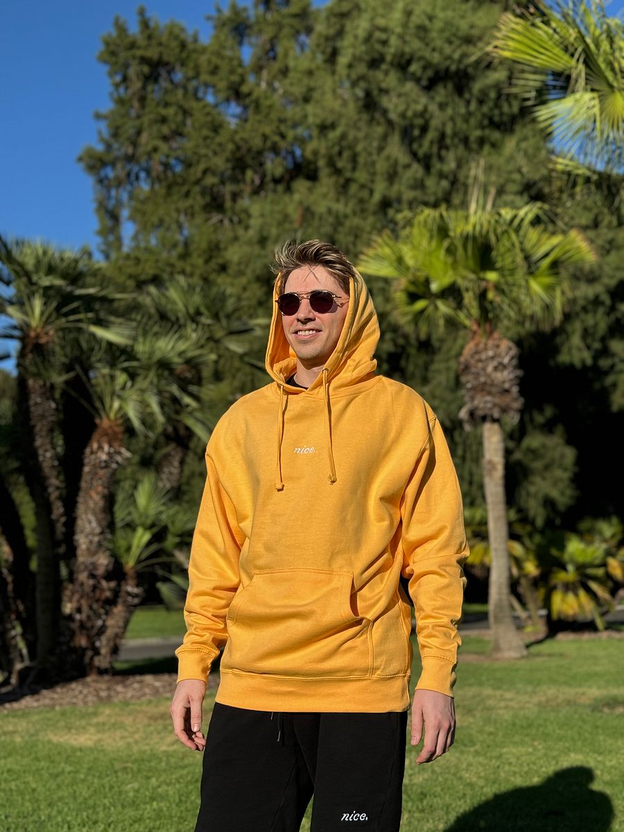 Nice. Embroidered Hoodie (Peach/White) product image (3)