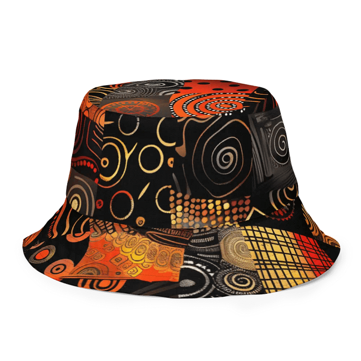 Kaleidoscope Dreams: Vibrant African Abstract Reversible Bucket Hat" product image (1)