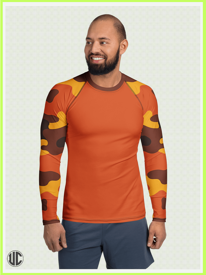 Savage Sunset Orange Camo – Men’s Rash Guard product image (1)