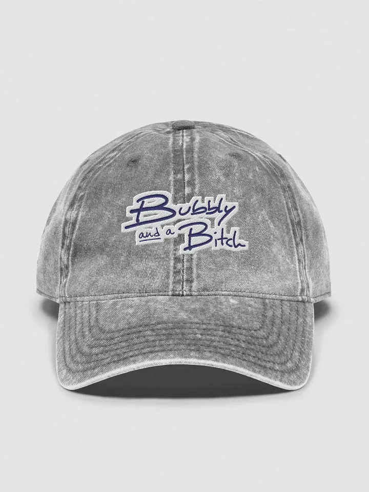 Bubbly and a B*tch embroidered vintage wash dad hat (navy bubble design) product image (1)